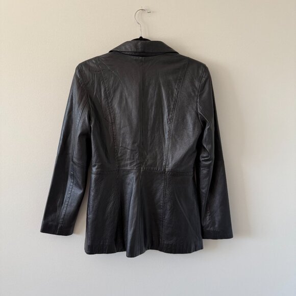 Black Cache Vintage Genuine Leather Jacket, size 6 - Picture 4 of 6